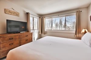 Main bedroom also includes a flat screen TV on the dresser