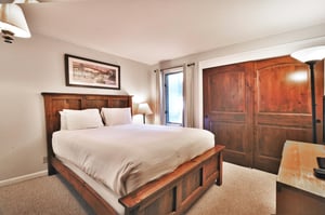 Guest bedroom with a queensized bed and plenty of closet space