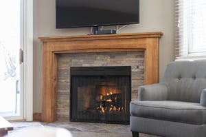 Warm up after a day on the slopes by the gas fireplace