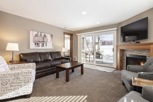 Access to the private patio from the living room