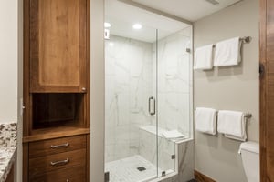 Second bathroom features a beautiful walkin shower