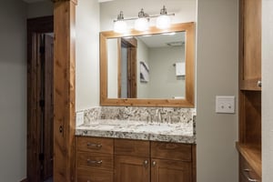 Granite countertops in the second bathroom