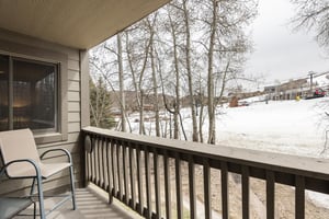 Enjoy views of the slopes from the private patio