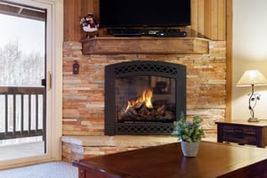 Cozy gas fireplace