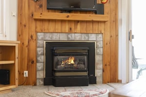 Warm up fireside after a day on the slopes or on a cool summer evening