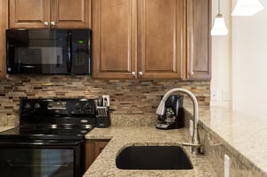 Granite counter tops in the kitchen