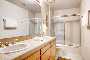 Second bathroom double vanity  ParkCityLodging_PowderRunC11_GuestBath
