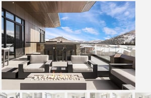 Private deck with gas fire pit and outdoor seating lounge