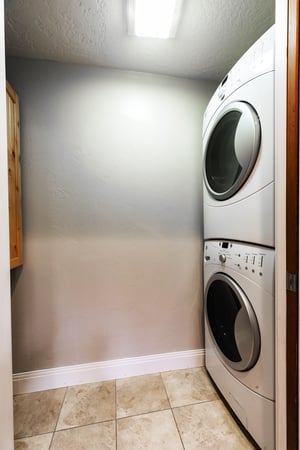 Stacked washerdryer on the main level