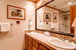 Double vanity main bath  Park City LodgingLift Lodge 203