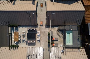Aerial view of rooftop lounge