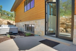 Vacation rental back patio with private hot tub.