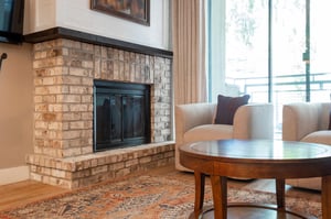 Cozy gas fireplace