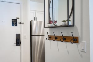 Coat rack in the entryway