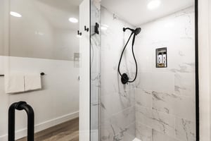 Modern style shower with adjustable shower head