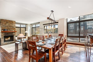 Lowell 402 dining table with seating for 10 guests.