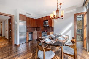 Lowell 402s second kitchen area and dining table.