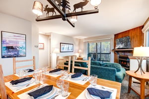 The dining table with seating for 6 guests.