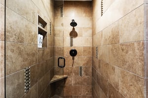 A walkin shower.