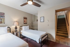The second bedroom has two twinsize beds that can be made into a kingsize bed with 24hours notice.