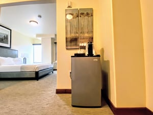 Mini fridge and coffee maker