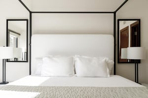 Lush king bed in the main