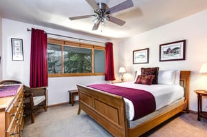 The second bedroom has a queen size bed.