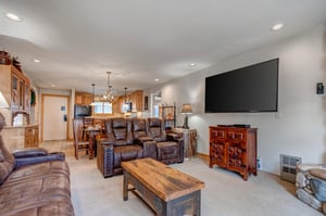 Snow Flower 20 offers a cozy living room with flatscreen TV and leather furnishings.