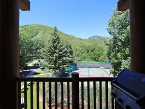 Summer view of the tennis courts