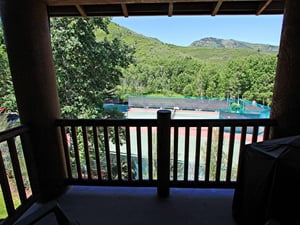Gas grill on the private patio