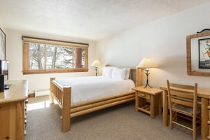 Guest bedroom overlooking the ski resort
