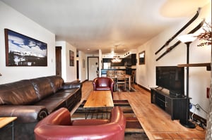 The open floor plan allows you to keep the conversation flowing throughout the living room, dining area and kitchen