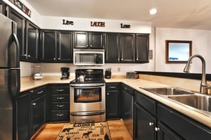 The kitchen comes fully equipped to cook your favorite meal