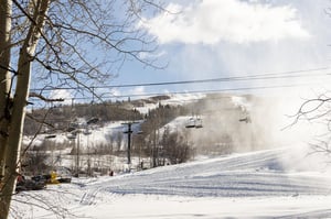 True skiinout to Park City Mountain Resort  Winter View with the slopes.