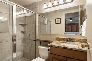 Ensuite main bathroom with walkin tiled shower