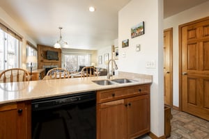 Kitchen layout is perfect for catching up over coffee or cocktails