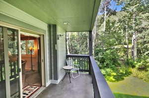 Relax on the private patio overlooking aspen groves