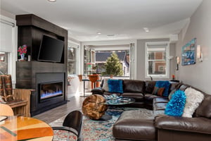 204 has a fabulous living room with a large screen TV, gas fireplace, and gorgeous views
