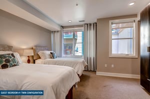 The guest bedroom has two twin beds that can be converted to a kingsize bed with 24hours notice.