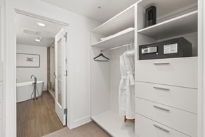 The main suite walkin closet  offers plenty of storage.