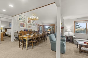 The dining area with seating for 10 guests.