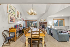 The dining area with seating for 10 guests.
