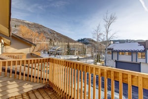 The private deck overlooking the mountains.