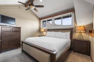 The third bedroom offers a king size bed and well appointed furniture.