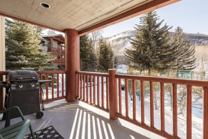 Private patio with stunning mountain views and BBQ