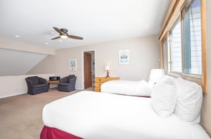 The loft has two twin beds and spacious sitting area.