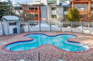 The Snow Flower heated soaking pool 1 and hot tub.