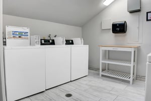 Common laundry room located on the second floor. Machines accept both coin payment and credit card via smartphone app