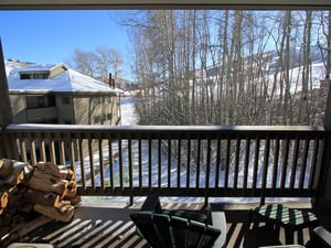 Winter views of Park City Mountain Resort from the private patio.