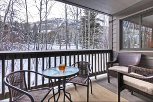 Winter view with Aspen Trees